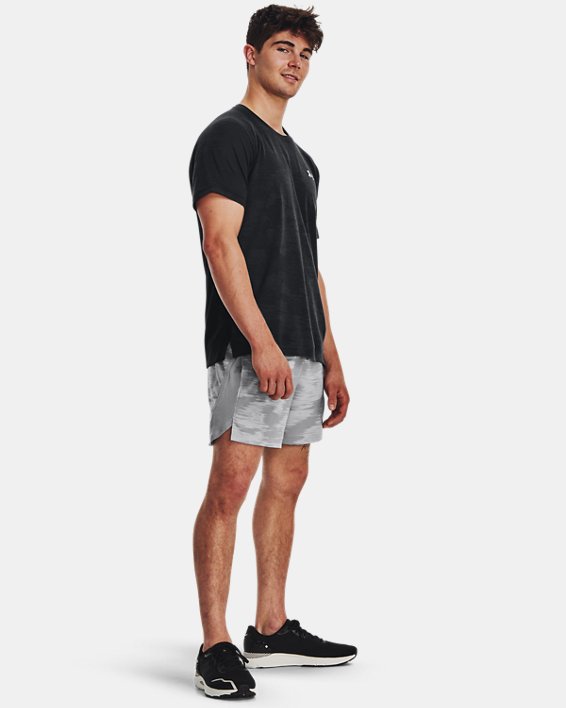 Men's UA Launch 5'' Printed Shorts in Gray image number 2